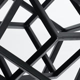 Kubus geometrisch ijzeren standbeeld - minimalistische sculptuur voor slaapkamer, salon, boekenkast en woondecoratie.