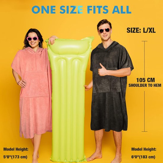 waterabsorberend neopreenpak, luiertafel, hoodie, handdoek, poncho, badjas om te surfen, zwemmen, baden voor volwassenen, mannen, vrouwen, zanddicht