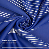 Deconovo Verduisteringsgordijnen met Ringen, Gordijn Warmte-isolerend met Zilver Strepen voor Slaapkamer, 117x229 cm (B x H), Royalblauw, 2 stuks