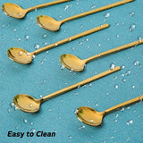 8 stks Vergulde Rvs Mini Thee Lepels Koffie Suiker Dessert Cake Ijs Soep Antipasto Cappuccino 13 cm