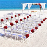 bloemenslinger, kunstbloemen, zijden bloemen, rozenslinger, hangende wijnstok voor thuis, muur, bruiloft, boog, decoratie (2 stuks, 9 bloemen, rood)