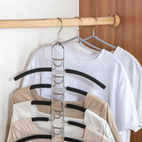 Ruimtebesparend, 5-in-1 metalen kledingrek, overhemden, kledinghanger, 2 stuks, meerdere lagen, voor jassen, mantels, truien, T-shirts