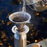 Zero Waste Koffiefilter van roestvrij staal, permanent koffiefilter, herbruikbaar handfilter van roestvrij staal, permanent filter voor kamperen, reizen, outdoor