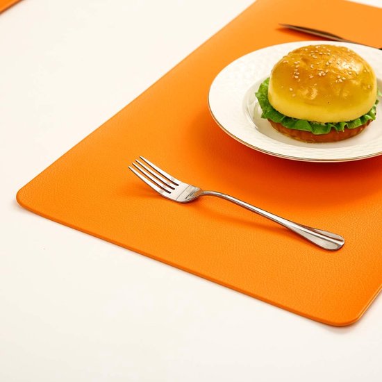 Set van 6 placemats en 6 onderzetters Veeg schoon antislip PVC hittebestendige placemats voor keukentafel 30 * 45cm