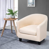 Fauteuilhoezen clubstoel stretch fauteuilbeschermer fauteuilhoes kuipstoelhoes bankhoes elastische antislip clubfauteuilhoezen hoes voor loungestoelen, beige