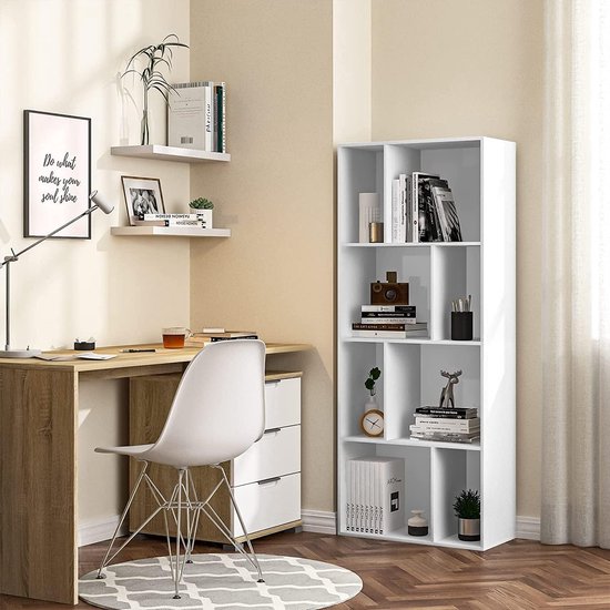 wandplank, boekenplank, planken voor decoratieve wandplanken, van MDF-hout, set van 2 hangplanken, wit, 40 x 23 x 3,8 cm, 2 stuks