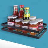 Keukenwandrek, zonder boren, 1 etage, doucheplank, kruidenrek, zwart, keukenrek, zwevend van roestvrij staal, voor keuken, badkamer, balkon (mat zwart, 30 cm)