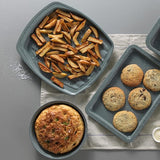 38 cm marmeren frietbak, geperforeerde bakplaat voor frietjes, rechthoekig, ovenbak, grijs koolstofstaal, gemakkelijk schoon te maken antiaanbaklaag, koekjesbak, PFOA-vrij