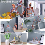 Standbeeld van de Juiste Denker Kleurrijke Meditatie Denker Figuur Ornamenten Boekenplank Salontafel Decoratie Thuis Kantoor Bureau Tafelblad Woonkamer Decoratie Figuur
