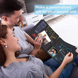 Fotoalbum, 80 pagina's, zwart, scrapbooking-album, 29,5 x 21 cm, met 6 metalen stiften, voor 160 foto's, gastenboek voor verjaardag en bruiloft (zwart)