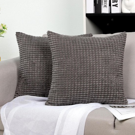 Kussenovertrek corduroy, effen, set van 2, kussenslopen voor sierkussens, bankkussens, in vele kleuren