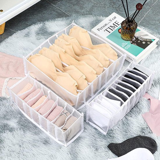3 stuks ondergoed organizer, opvouwbare beha-organizer, beha, opbergdoos, wasbare opbergdoos, ondergoed, lade, organizer, kledingkast, organizer voor beha's, sokken, stropdassen, sjaals