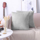 Decoratieve kussenslopen, 60 x 60 cm, corduroy, effen kleur, kussensloop, zachte pluche kussenhoes, set voor bank, auto, slaapkamer, thuis, sierkussenslopen (grijs 60 x 60 cm)