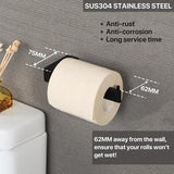 Toilet Paper Holder, Black, Stainless Steel Toilet Paper Holder, Drilling Toilet Paper Holder, Toilet Roll Holder for Bathroom and Kitchen