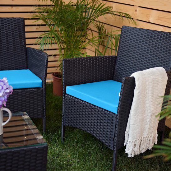 Tuinstoelkussen voor rotanstoel, lichtgewicht reservemeubelkussen, waterdichte terrasmeubelbekleding, comfortabel, duurzaam en eenvoudig te reinigen (turquoise,