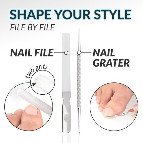 8-delige voetverzorgingsset - professionele voet- en handverzorging - hoogwaardige voetnageltang en nagelknipper - all-in-one pedicure set voetverzorging voor dikke en ingegroeide nagels