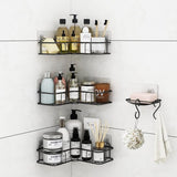 Doucheplank zonder boren, doucheplank, doucheplank, 4-delige badkamerrek, organizer, shampoohouder voor douche, toilet, keuken en slaapzaal