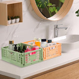 Shelf Baskets Set of 4 Plastic Storage Boxes Foldable Storage Boxes Kitchen Drawer Inserts Stackable Shelf Baskets Storage Boxes Transport Boxes Cabinet Container Cubes Home Office Bedroom Pink +