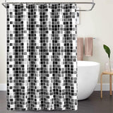 Bathroom Shower Curtain, Anti-Mould Shower Curtain, Mosaic Pattern, Textile Bathroom Shower Curtain (120 x 180 cm)