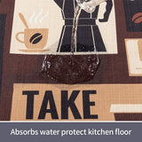 Set van 2 antislip keukenmatten en vloerkleden, wasbare rubberen mat, deurmatloper, microvezeltapijtset