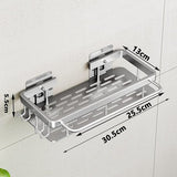 Doucheplank, doucherek, zonder boren, hoekmet haken, handdoekstang, badkuip, sponsrek, keukenorganizer, accessoires, mat, afwerking, douchemanden en doucheplanken (zilver)