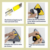 Dweilmop met uitwringfunctie, 360 graden draaibaar, verstelbare reinigingsmop, driehoekige dweilmop set met 6 doeken voor vloer, hardhout, ramen, vloer, muur, tegels, hardhout