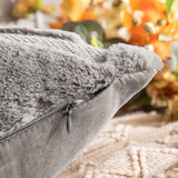 Set van 2 kussenslopen van wol, bankkussen, decoratief kussen, golf, polyester kussenhoezen, bankkussenhoes, decoratieve kussensloop, verborgen ritssluiting, woonkamer, slaapkamer, 30 x 50 cm, donkergrijs