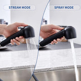 2 straalsoorten vaatsproeier vervangkop zwart spoelsproeikop kraan voor keukenkraan en badkraan