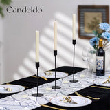 Kandelaar zwarte kaarsenhouder metalen kandelaars: Candeldo staafkaarsenhouder set van 3 moderne tafel decoratie kaarsenhouder hoog voor staafkaarsen decoratie woonkamer tafeldecoratie