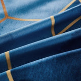 Mitchell Beddengoed, 135 x 200 cm, 4-delig, blauw, geruit, marmer, omkeerbaar beddengoed, geometrische moderne microvezel, 2 dekbedovertrekken met ritssluiting en 2 kussenslopen 80 x 80 cm