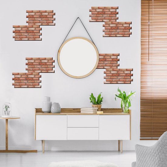 10 stuks 3D-wandpanelen, zelfklevend, steenlook, 30 x 30 cm, keukenachterwand, behang, zelfklevende wandtegels, voor binnenwanddecoratie, voor meubels, wanddeur, waterdicht