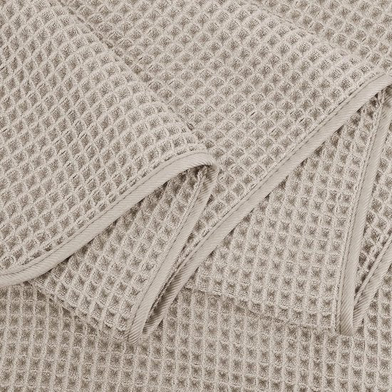 Handdoekenset - Sneldrogend en pluisvrij microvezel - Wafeltextuur - Zeer Groot - Beige - 152 x 76,2 cm - 6 Stuks