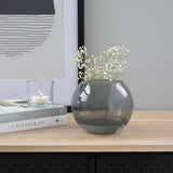 Kogelvaas glas Ø 19 cm H: 15,5 cm planten terrarium vaas grijs glazen vaas ronde vaas kleurrijke vis kom deco grijze vaas hydrocultuur vaas ronde vaas kandelaar | Olivia