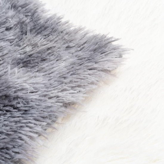 Kunstbont deken – grijswit Sherpa schapendeken – comfort luxe pluizige knuffeldeken – zachte deken voor bank en bed - 130 cm x 160 cm