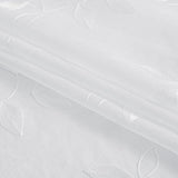 woonkamergordijnen, transparante voile gordijnen met oogjes, set van 2, H 245 x B 132 cm, linnenlook gordijnen met borduursel, wit transparant gordijn met bladmotief