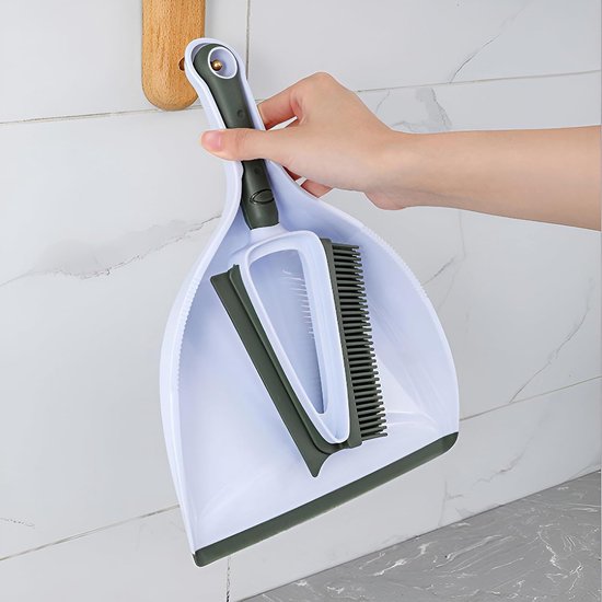 2-in-1 zachte borstel/schrobber met stoffer, draagbare tafelborstelset, stoffer en handborstelbezem voor thuis, op kantoor, op school, op de eettafel