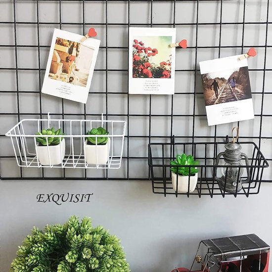 Wandrooster, accessoires, upgrade wandrooster, wit, accessoires, roostermand, hangrek, haaklijst, gebruikt voor rasterfotowand, rasterwand, accessoires, 3 stuks, wit, multifunctioneel