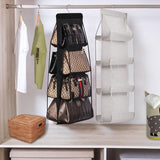Lirex Handtas Opknoping Organizer (8 Pocket), Opknoping Purse Organizer Handtas Opberghanger Oxford Doek Closet Organizer voor Familie Kast Slaapkamer, Opvouwbaar en Universele Fit, Grijs