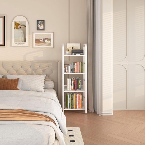 Staand rek 4 niveaus wit