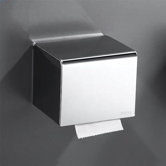 Toiletpapierhouder, roestvrij staal, 304, wc-houder, rolhouder, zonder boren, zelfklevend, wc-papierhouder, wandmontage, zilver, voor badkamer en keuken