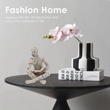 Figuur decoratie voor plank, 11 x 8 x 8 cm, kleine lezende vrouwen, gevormd sculptuur, gepersonaliseerd, handbeschilderd, lezen, schurk, desktop, boeken, rek, handwerk, standbeeld