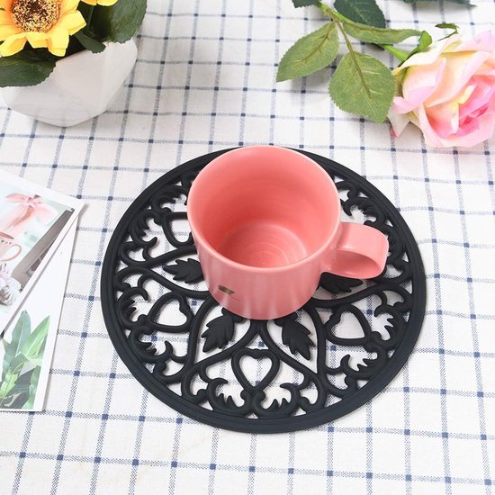 Onderzettermat, pakket van 3 siliconen onderzetters, siliconen multibloem, geïsoleerde antislip hotpads, gesneden waterdichte vaatwasmachinebestendige bekerisolatiemat voor potten, flessen