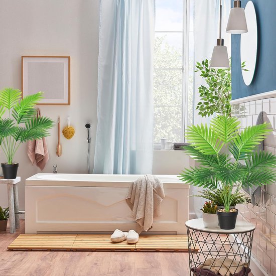 Kunstplanten, groot areca, kunstpalm, 68 cm hoog, 12 takken in pot, kunstmatige plant, tropisch, Hawaï, groen, nepplant, Real Touch planten, kunstbloem, decoratie, kantoorplant, groene plant,