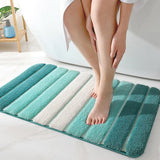 Badkamertapijt, antislip, 60 x 110 cm, badmat, absorberend, zacht, machinewasbaar voor badkamer, groen