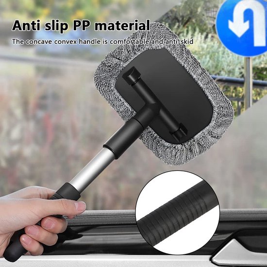 Autowasborstel telescoopsteel set met 4 microvezelpads autoruitenreiniger ruitenwisser ruitenwashandschoen auto telescopische steel wasborstel microvezel reinigingsborstel