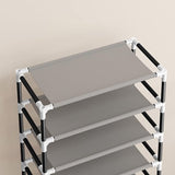 Zwart 8-laags schoenenopbergrek organisator plankhouder standaard voor 24 paar schoenen, extra stevig ontwerp met 16 mm verdikte buizen