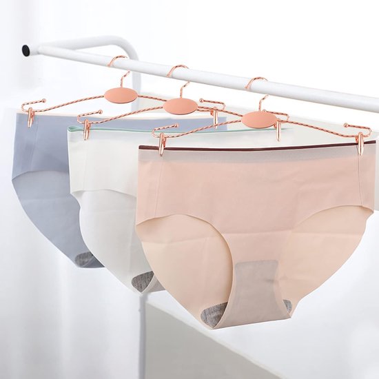 Pack of 20 Rose Gold Underwear Hangers Metal Bra Display Hangers Non-Slip Hangers with Clips Durable Home Panty Racks Home Drying Hanger for Socks, Trousers