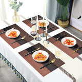 Placemats wasbaar PVC hittebestendig 6 placemats antislip hittebestendige placemats voor thuis restaurant keuken eettafel (45 x 30 cm)