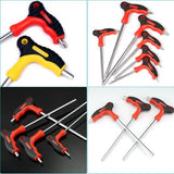 16 stuks inbussleutelset, T-greep Allen Key, impussleutelset lang met doos, voor opbergrek, fietsen, automobiel, machinereparatie