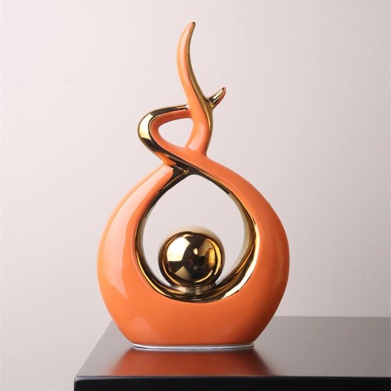 Keramisch beeld, moderne abstracte sculptuur, woondecoratie, tafeldecoratie voor woonkamer, slaapkamer, eetkamer, kantoor